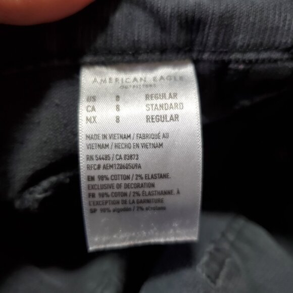 AMERICAN EAGLE Super Hi-Rise Flare Corduroy Pants Patch Pocket Grey Women 8 x 30 - Picture 10 of 14